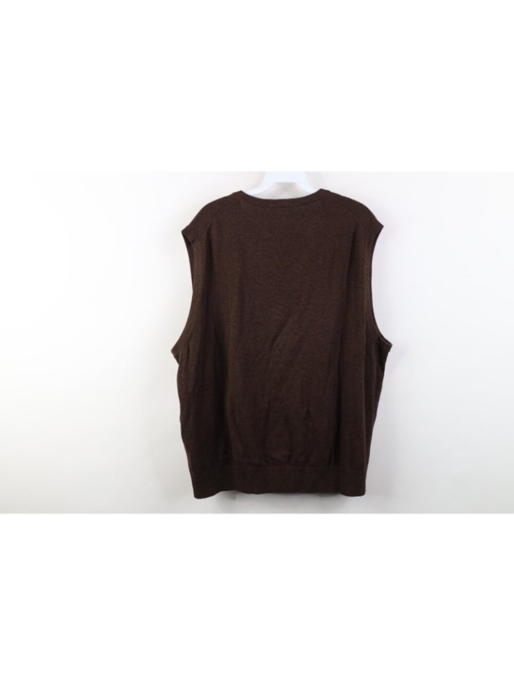 Vintage Lands End Mens Large Faded Blank Pima Cotton Knit Sweater Vest Brown - Picture 7 of 9
